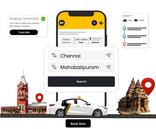Best Chennai Car Rental for Memorable Trip in Mahabalipuram Book a car rental from Chennai to Mahabalipuram for a smooth and comfortable travel experience.