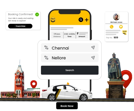 Book Chennai to Nellore Bus/Car Rental for Comfortable Ride Rent a bus or car for your Chennai to Nellore journey with convenient booking for a smooth trip.