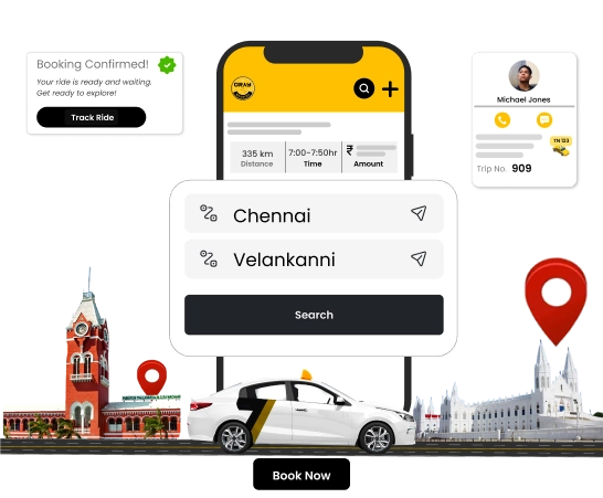 Chennai to Velankanni Taxi Booking – Safe & Easy Ride Book a taxi from Chennai to Velankanni with our reliable cab and taxi services for a smooth journey.