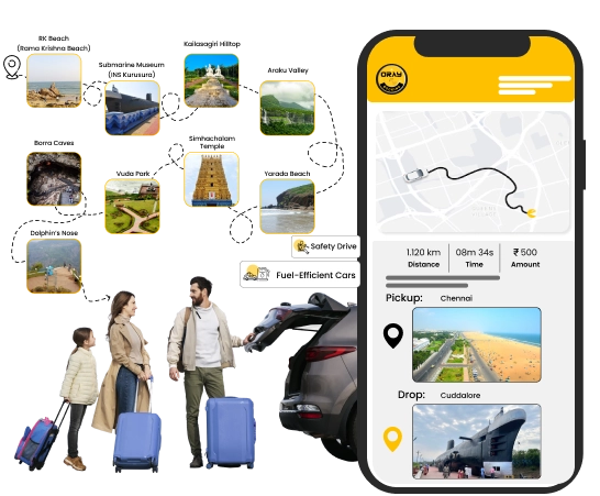 Choose Oray Booking for Chennai to Vizag Travel Plans Book your taxi Chennai to Vizag cab easily and safely with Oray Booking’s smart services.