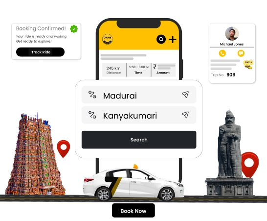 Best Car Taxi Hire Service For Madurai to Kanyakumari Trip Choose the best car taxi hire service for a smooth and safe journey from Madurai to Kanyakumari