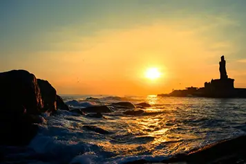 Plan to Visit Kanyakumari Sunrise With Round-Trip Taxi Booking Tourists book a round-trip taxi online to reach Kanyakumari early for the beautiful sunrise view