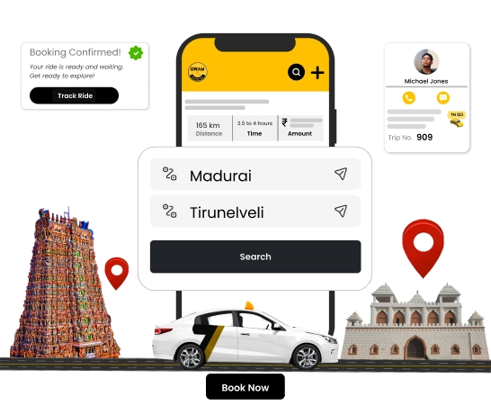 Best Cab & Car Hire Service For Madurai to Tirunelveli Trip Affordable car and taxi hire with experienced drivers for your Madurai to Tirunelveli journey