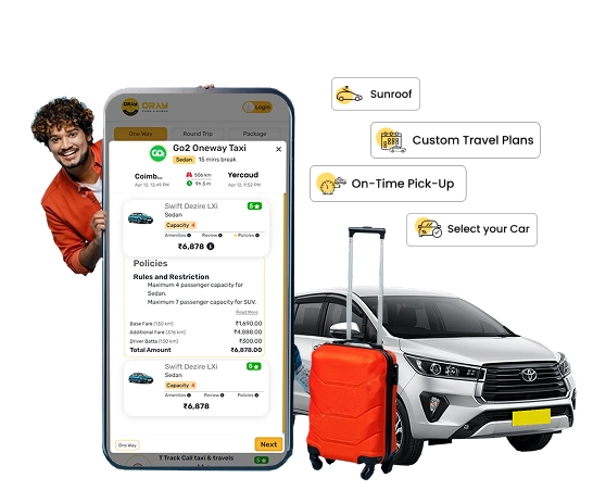 Hassle-Free Coimbatore-Yercaud Trip with Online Taxi Booking Convenient online taxi booking for a smooth Coimbatore-Yercaud trip, available for all rides.