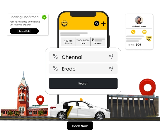 Best Taxi or Cab Services for Business Travel in Erode Affordable taxi or cab services in Erode for business travel with cab and bus booking options