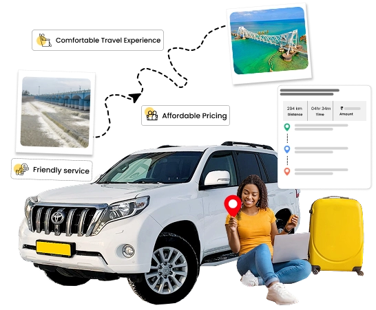 Book Custom & Secure Taxi Service From Trichy to Rameswaram Traveler books a custom taxi from Trichy to Rameswaram with smooth travel and friendly service