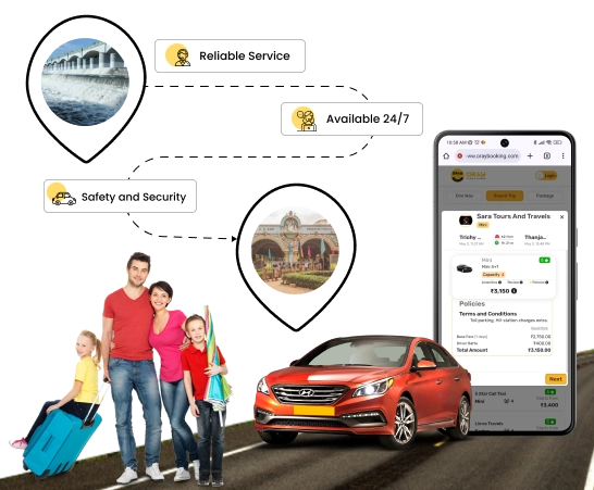 Safe & Timely Taxi and Cab Travel Services in Thanjavur Enjoy safe, timely, and reliable taxi and cab travel services for your journey in and around Trichy.